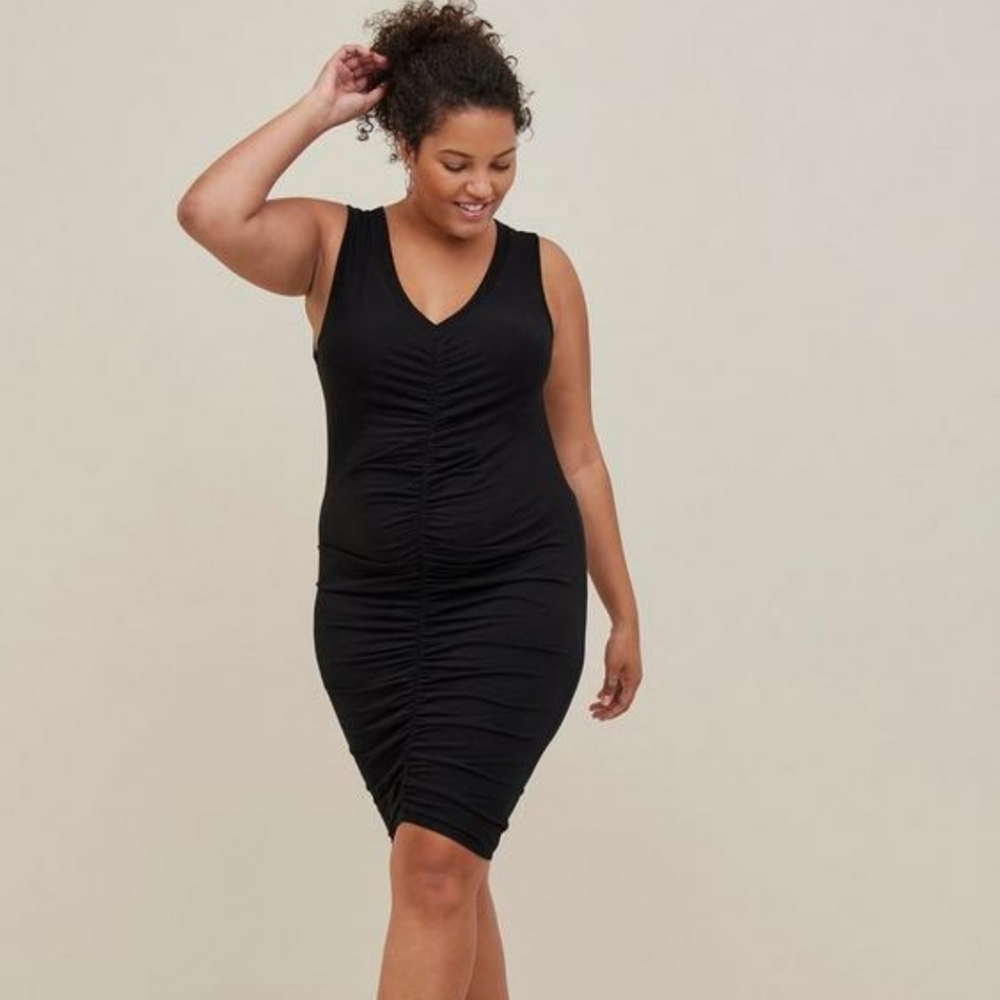 Mini Jersey Ruched Bodycon Dress - Picture 3 of 7